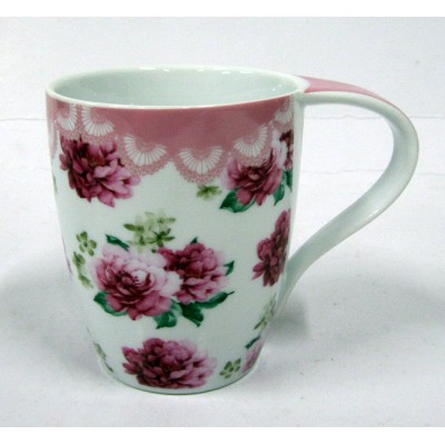 Πορσελάνινη Κούπα Με Κλασικά Σχέδια Λουλουδιών