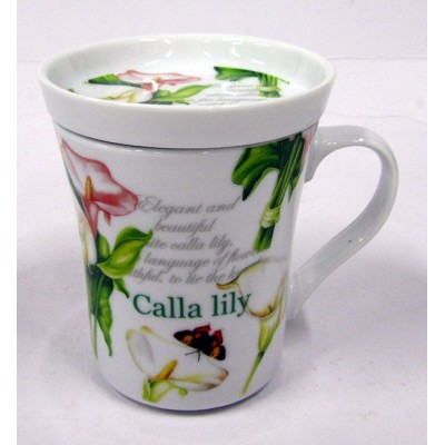 Πορσελάνινη Κούπα Με Καπάκι Και Κλασικά Σχέδια Λουλουδιών