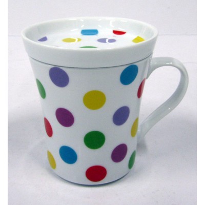 Πορσελάνινη Κούπα Πουά Με Καπάκι