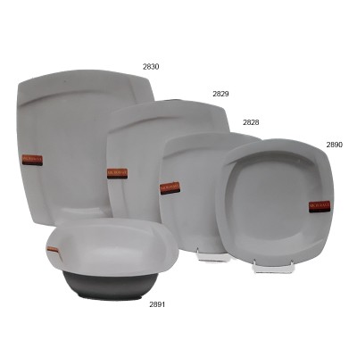 Πιάτα Πορσελάνης Τετράγωνα λευκά