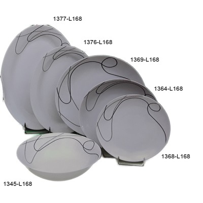 Πιάτα Πορσελάνης Στρογγυλά Με Σχέδιο Γραμμές