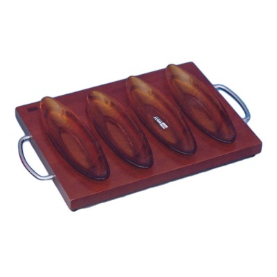 Ορντεβιέρα γυάλινη 4 θέσεων σε ξύλινη βάση GW254