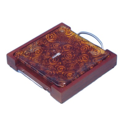 Ορντεβιέρα γυάλινη σε ξύλινη βάση GW487