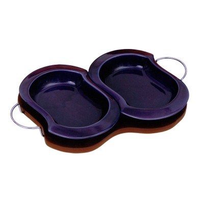 Ορντεβιέρα Κεραμική 2 Θέσεων Σε Ξύλινο Δίσκο W06-47/1