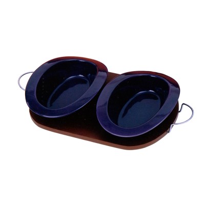 Ορντεβιέρα Κεραμική 2 Θέσεων Σε Ξύλινο Δίσκο P08-32/2