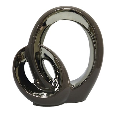 Κεραμικό Διακοσμητικό Ασημί Κρίκοι όρθιοι