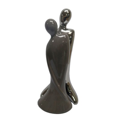 Κεραμική Διακοσμητική Φιγούρα Ζευγάρι Ασημί