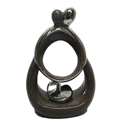 Κεραμική Διακοσμητική Φιγούρα Ζευγάρι Ασημί