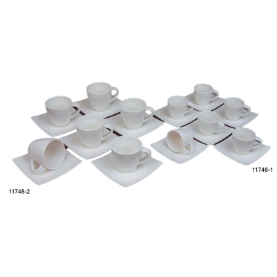 Φλυτζάνια τσαγιού-καφέ πορσελάνης σετ 6τεμ. λευκά