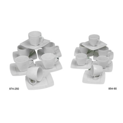 Φλυτζάνια Τσαγιού-Καφέ Πορσελάνης Σετ 6τεμ. Λευκά