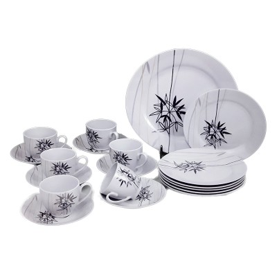 Φλυτζάνια Καφέ Πορσελάνης 6 Τεμαχίων Άσπρο/Μαύρο