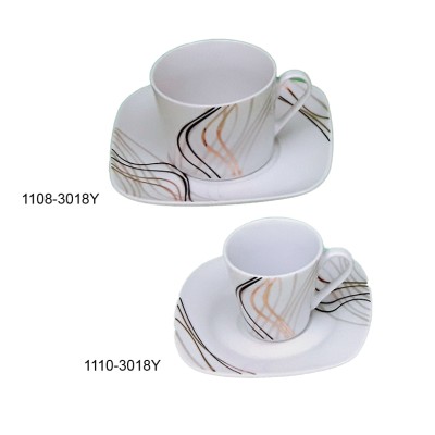 Φλυτζάνια Τσαγιού - Καφέ Πορσελάνης 6 Τεμαχίων Λευκό/Χρυσό