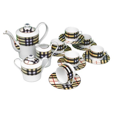 Σερβίτσιο Τσαγιού Πορσελάνης 15τεμ. Καρό