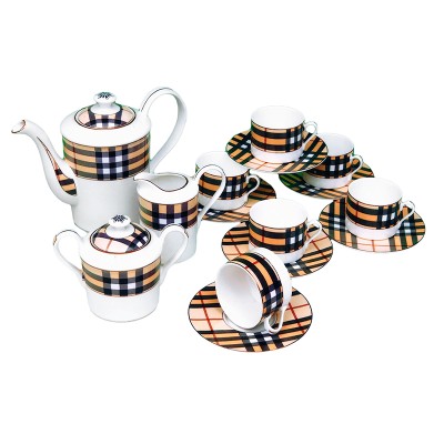 Σερβίτσιο Τσαγιού Πορσελάνης 15τεμ. Καρό