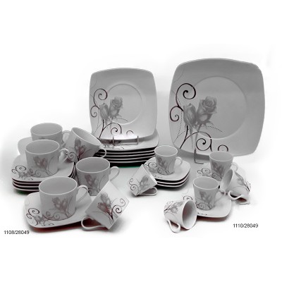 Φλυτζάνια Τσαγιού - Καφέ Πορσελάνης 6 Τεμαχίων Λουλούδια