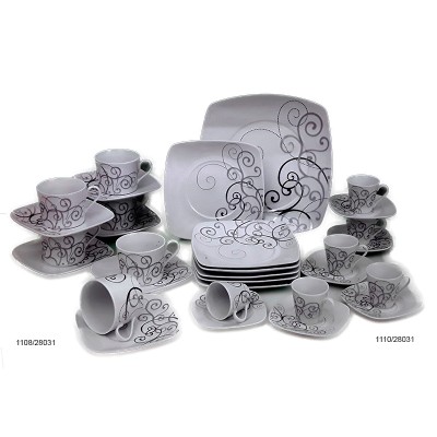 Φλυτζάνια Τσαγιού - Καφέ Πορσελάνης 6 Τεμαχίων Με Αφηρημένα Σχέδια