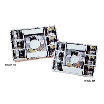 Σετ Φλυτζάνια Καφέ Πορσελάνης 6τεμ. Λευκό/Γκρι/Καφέ