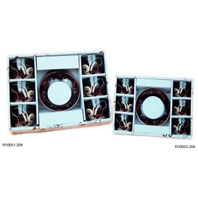 Σετ Φλυτζάνια Καφέ Πορσελάνης 6τεμ. Καφέ/Λευκό