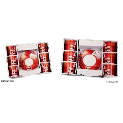 Σετ Φλυτζάνια Καφέ Πορσελάνης 6τεμ. Κόκκινο Espresso