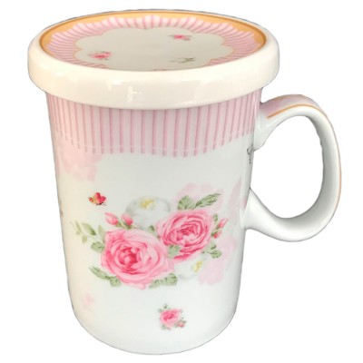 Πορσελάνινη Κούπα Με Καπάκι English Porcelain Floral Flowers