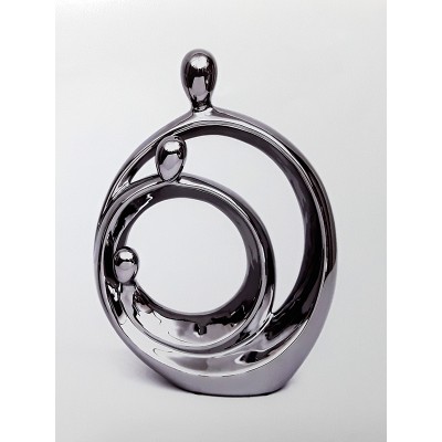 Κεραμικό Διακοσμητικό Ασημί 24.5X9.5X32εκ.