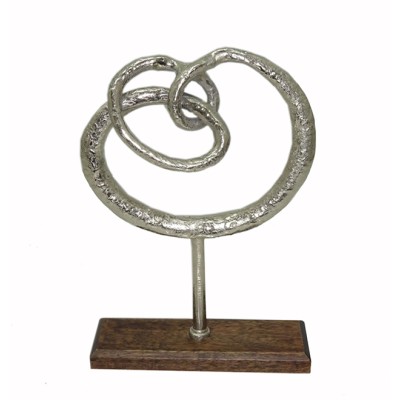 Μεταλλικός Διακοσμητικός Στρόβιλος Σε Ξύλινη Βάση