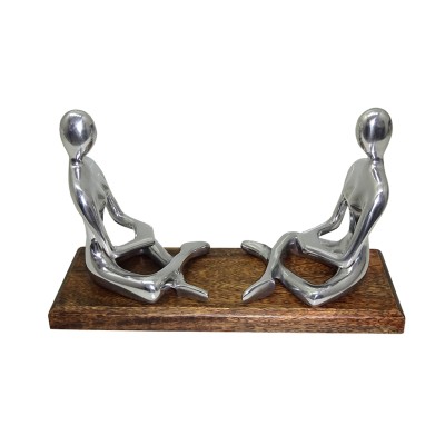 Κηροπήγιο Διακοσμητικές Μεταλλικές φιγούρες Σε Ξύλινη Βάση