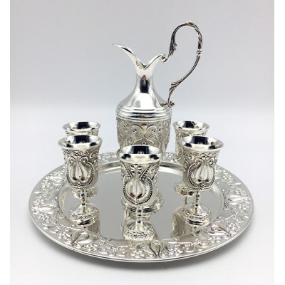 Επάργυρα Ποτήρια Λικέρ Με Κανατάκι Και Δίσκο Σετ 8τεμ 101HQ23212