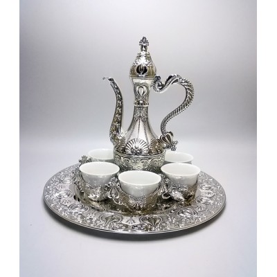 Επάργυρα Ποτήρια Λικέρ Με Κανατάκι Και Δίσκο Σετ 8τεμ 101HQ23229