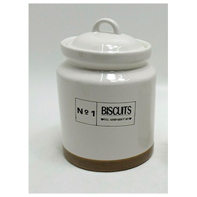Μπισκοτιερα Κεραμική λευκή JW190454