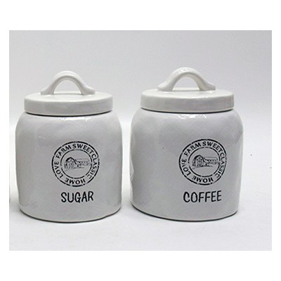 Σετ Κεραμικά Βάζα Καφέ/Ζάχαρη 2 Τεμ. JW190487