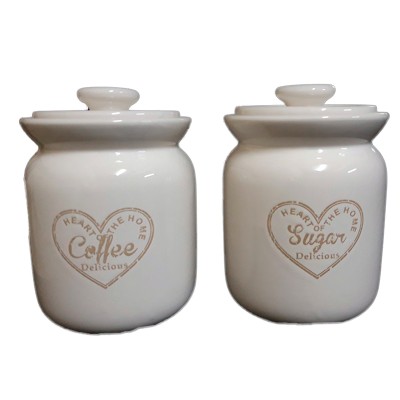 Σετ Κεραμικά Βάζα Καφέ/Ζάχαρη 2 Τεμ. JW190576