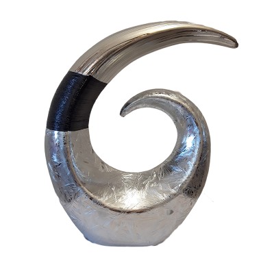 Κεραμικό Διακοσμητικό Βάζο Φλόγα Μαύρο/Ασημί