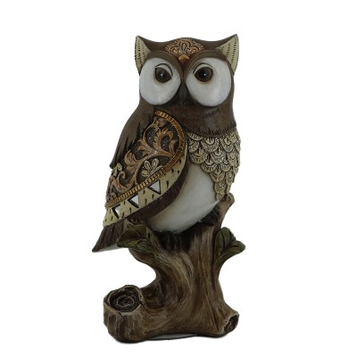 Διακοσμητική Κουκουβάγια Polyresin Σε Κλαδί 8.5x7x17εκ