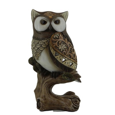 Διακοσμητική Κουκουβάγια Polyresin Σε Κλαδί 10x7.5x19.5εκ