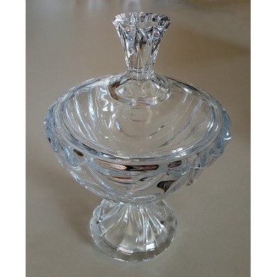 Διακοσμητική Γυάλινη Φοντανιέρα Με Πόδι Με Κυματιστό Σχέδιο