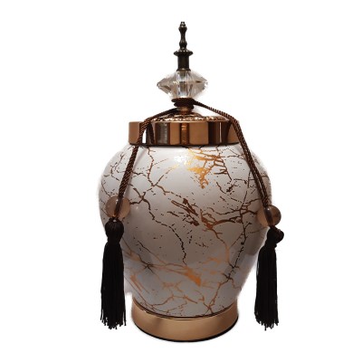 Βάζο Τζαρ Κεραμικό Με Καπάκι/Φούντα WC21-01-1901