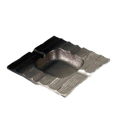 Τασάκι Μεταλλικό Διακοσμητικό Ασημί Τετράγωνο