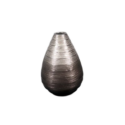 Μεταλλικό Βάζο Ασημί Chiselled