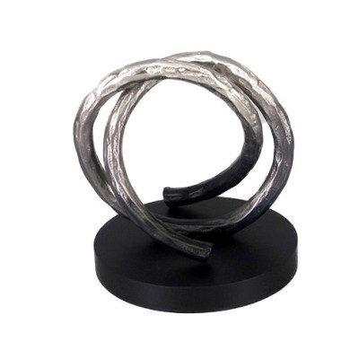 Μεταλλικός Διακοσμητικός Στρόβιλος Σε μαύρη MDF Βάση