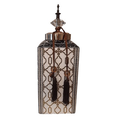 Βάζο Τζαρ Κεραμικό Με Καπάκι/Φούντα WB16-2003