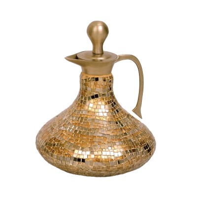 Μποτίλια Γυάλινη Ψηφιδωτή Χρυσή