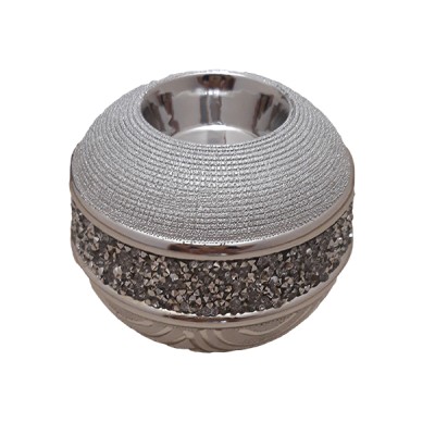 Κεραμικό Κηροπήγιο Ρεσώ Ζαχαρί/Ασημί H2147S-DJ18C