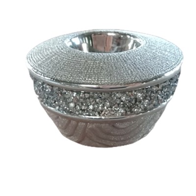 Κεραμικό Κηροπήγιο Ζαχαρί/Ασημί H7819S-DJ18C