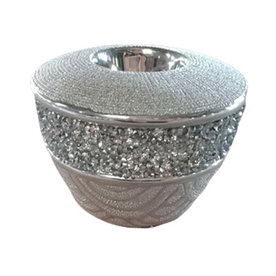 Κεραμικό Κηροπήγιο Ζαχαρί/Ασημί H7819M-DJ18C