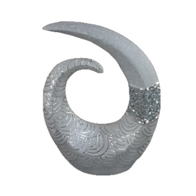 Κεραμικό Διακοσμητικό Βάζο Φλόγα Ζαχαρί/Ασημί H6913S-DJ18C