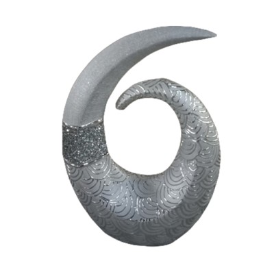 Κεραμικό Διακοσμητικό Βάζο Φλόγα Ζαχαρί/Ασημί H6913L-DJ18C