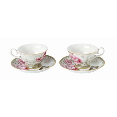 Σετ Φλυτζάνια Τσαγιού Πορσελάνης 2τεμ. Floral Paris Roses Μ33460-3