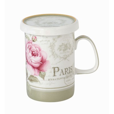 Πορσελάνινη Κούπα Με Καπάκι Floral Paris Roses Μ33460-5