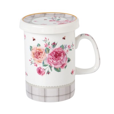 Πορσελάνινη Κούπα Με Καπάκι Floral Paris Roses Μ28200-5